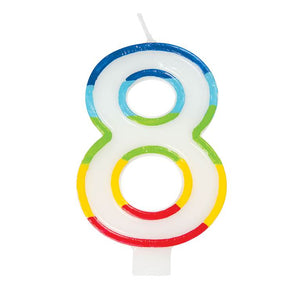 Rainbow Border Number Birthday Candle