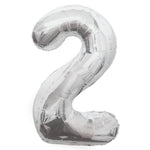 Load image into Gallery viewer, Silver Foil Number Balloon