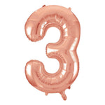 Load image into Gallery viewer, Rose Gold Foil Number Balloon