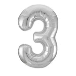 Load image into Gallery viewer, Silver Foil Number Balloon
