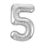 Load image into Gallery viewer, Silver Foil Number Balloon
