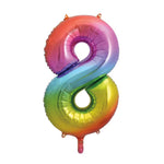 Load image into Gallery viewer, Rainbow Foil Number Balloon