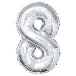 Load image into Gallery viewer, Silver Foil Number Balloon