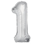 Load image into Gallery viewer, Silver Foil Number Balloon
