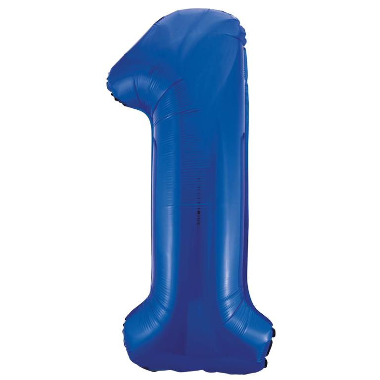 Blue Foil Number one Balloon