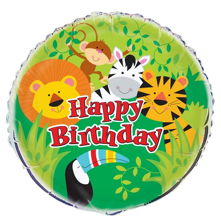 Animal Jungle Round Foil Balloon 18 inches - cakewalk london