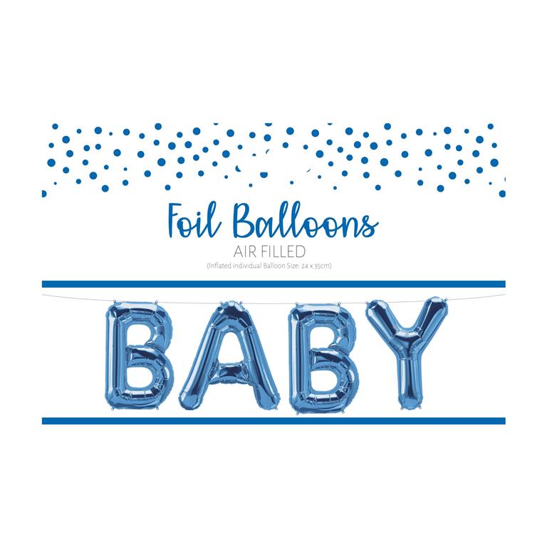 Baby Blue Foil Letter Balloons