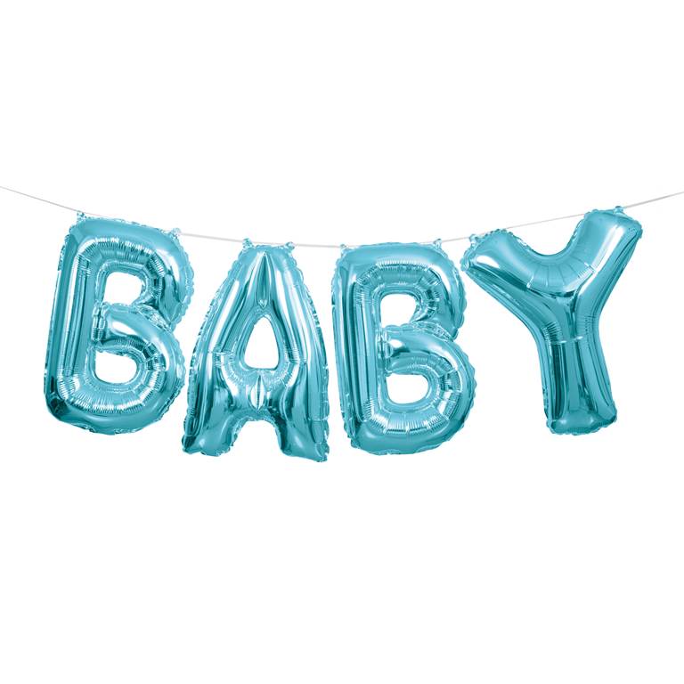 Blue Baby Foil Letter Balloon Banner Kit 14"