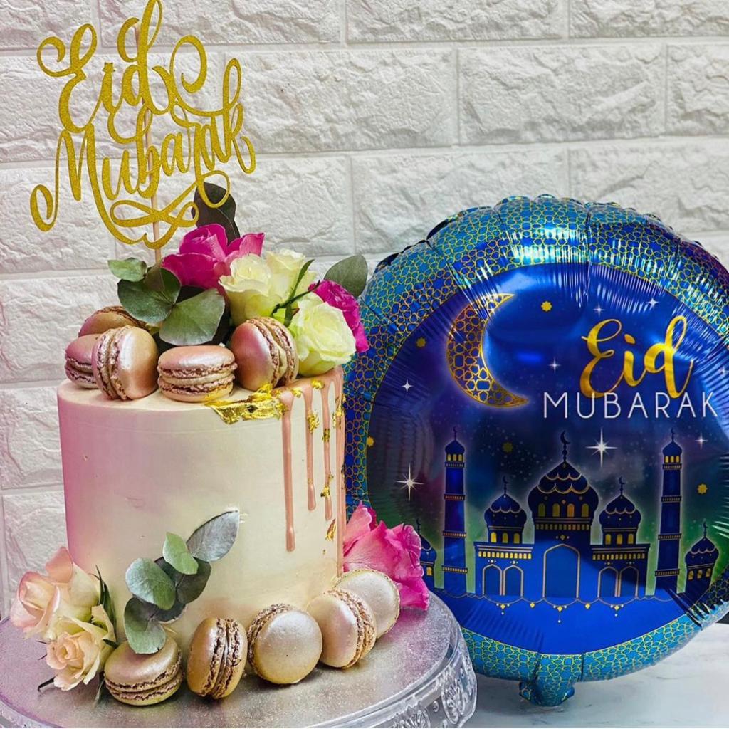 Eid Ramadan Eggless Cake-Pink Drip