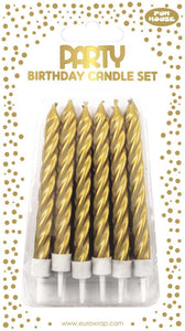 Gold Metallic Candles 12