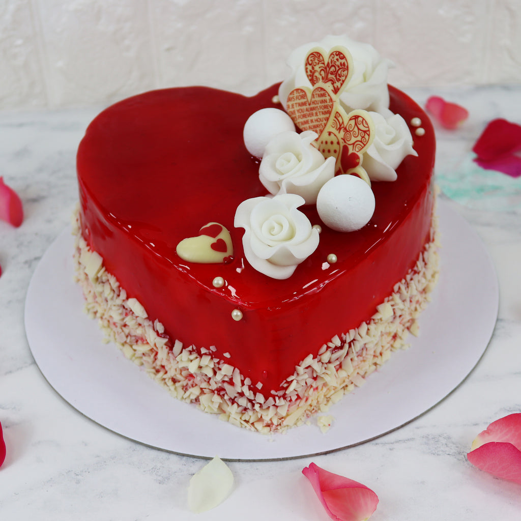 Vanilla Fruit Valentine Cake