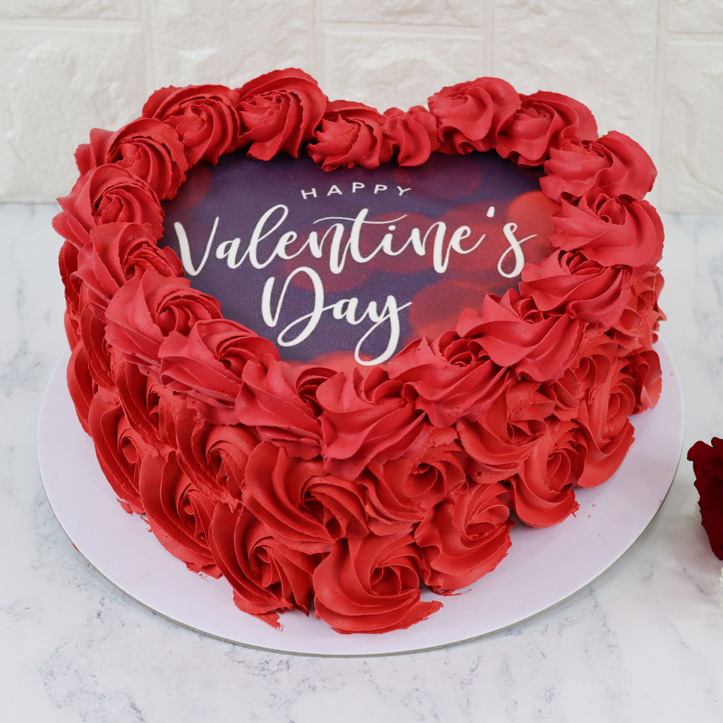 Victorian Sponge Rose Valentine Cake