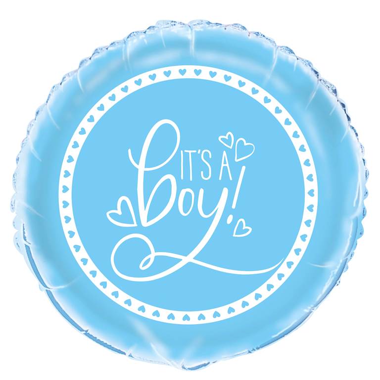 Its A Boy Blue Round Foil Balloon