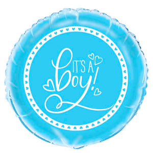 Its A Boy Blue Round Foil Balloon