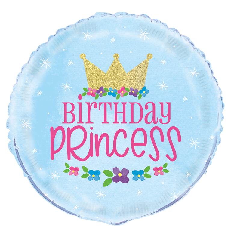 Magical Birthday Princess Round Foil Balloon - Cakwalk London