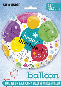 18 Inches Breezy Happy Birthday Foil Balloon