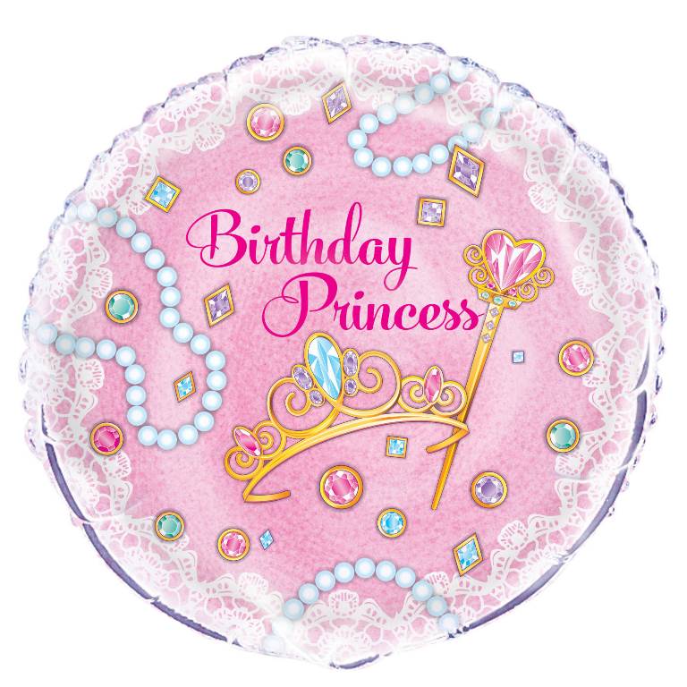 Pink Princess Round Foil Balloon cakewalk london